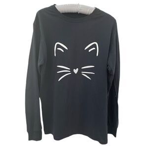 Unisex Long Sleeve Cat Face Tee